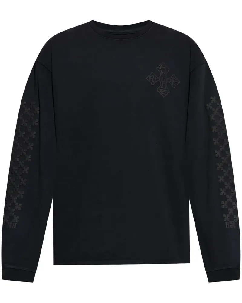 RHUDE Sweatshirt mit vorstehendem Logo - Schwarz Schwarz