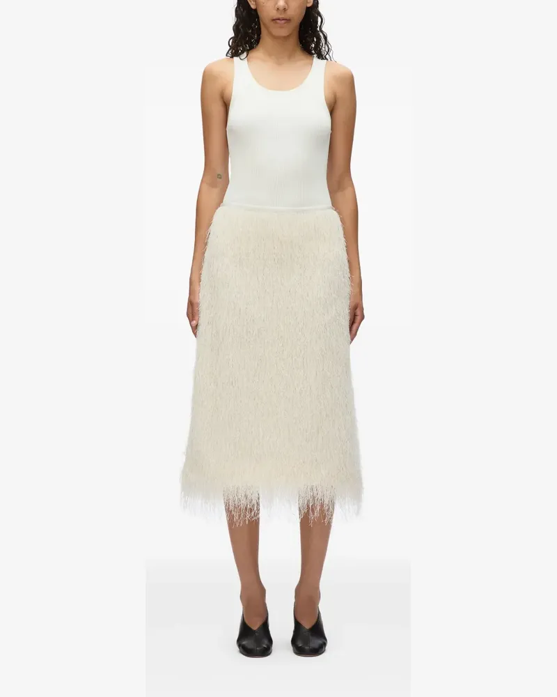 3.1 phillip lim Midirock mit Fransen - Weiß Weiß
