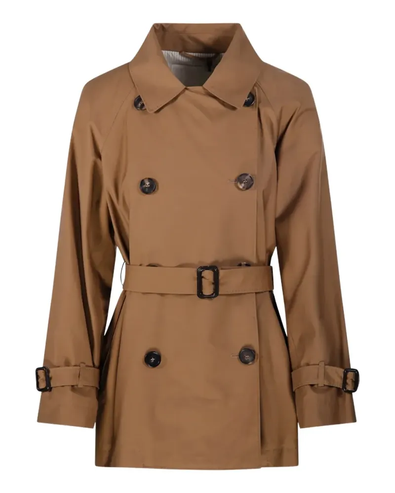 Max Mara Doppelreihiger Mantel mit Gürtel - Braun Braun