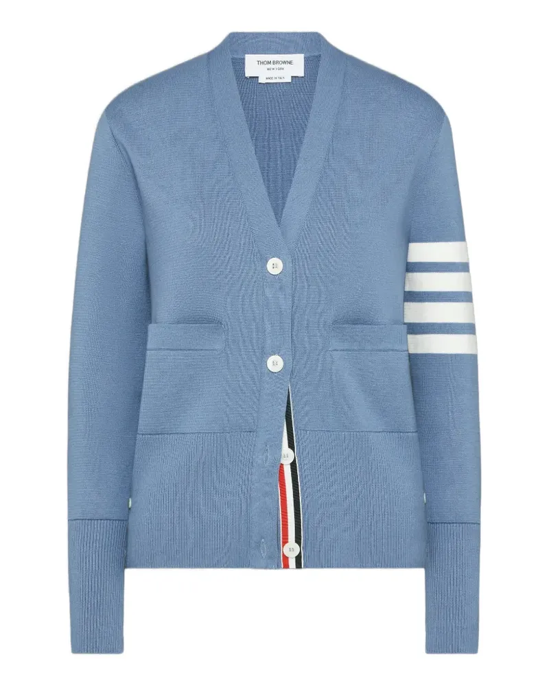 Thom Browne Milano 4-Bar Cardigan aus Baumwollkrepp - Blau Blau