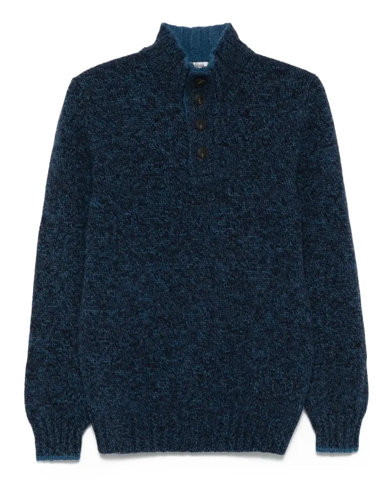 Gran Sasso Cardigan mit Stehkragen - Blau Blau