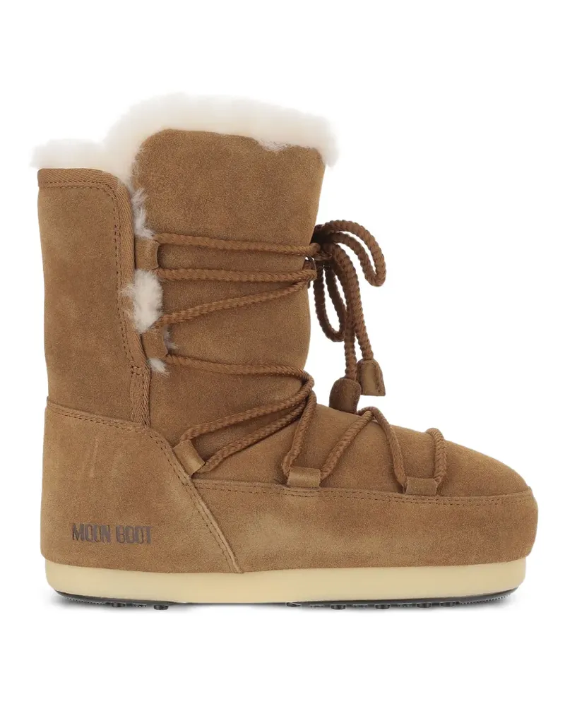 Moon Boot shearling-trim lace-up boots - Braun Braun