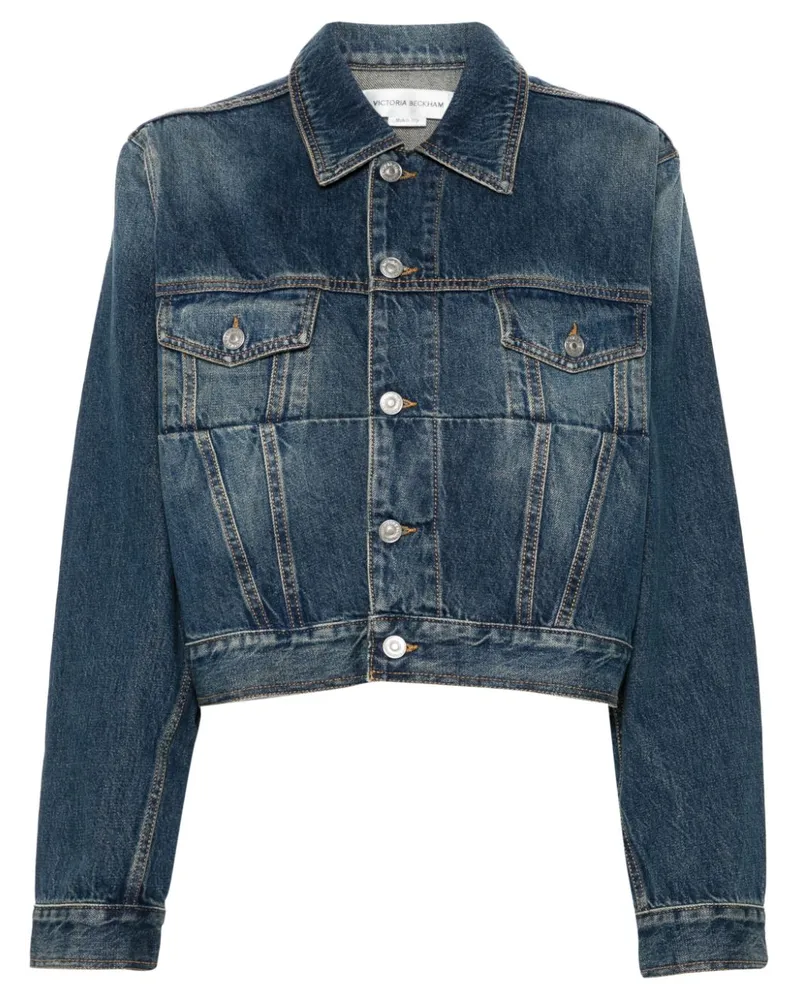 Victoria Beckham Gekürzte Jeansjacke - Blau Blau