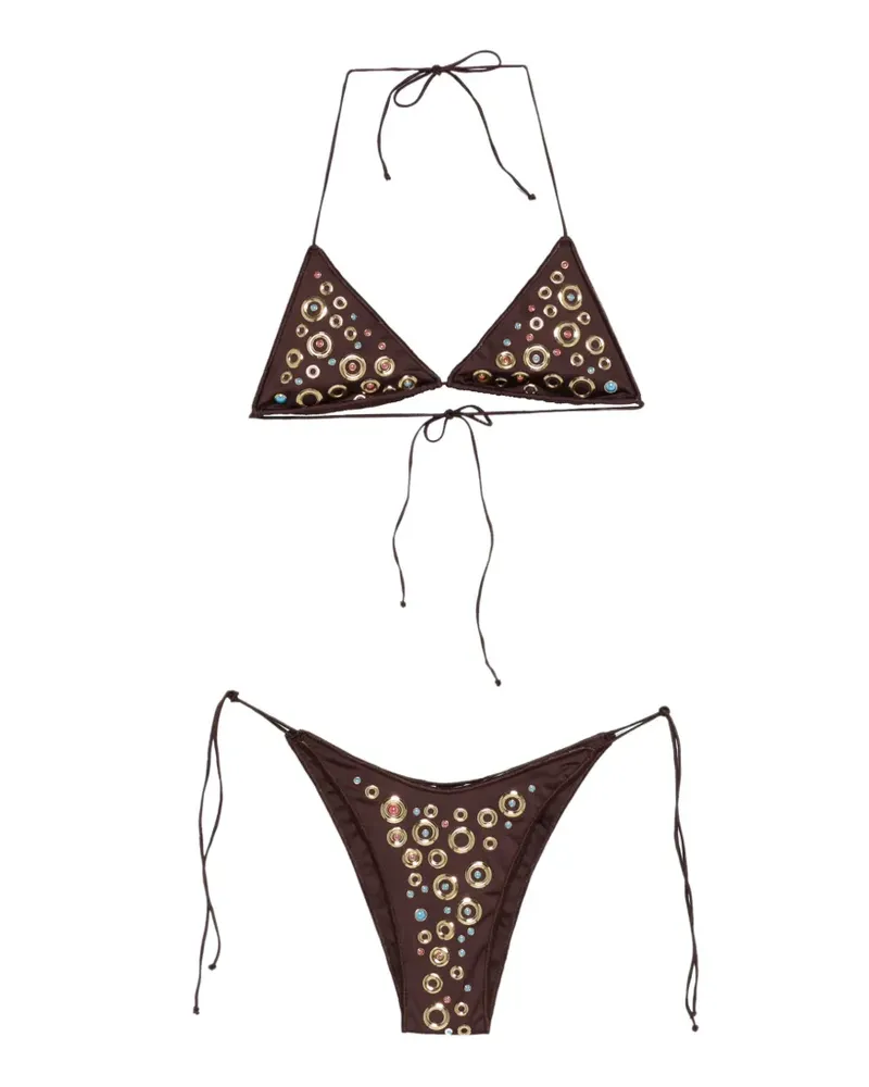 Oséree Bikini mit Nieten - Braun Braun
