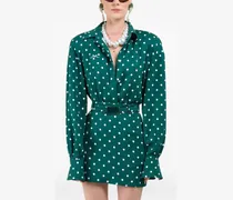 Raglanhemd mit Polka Dots - Grün