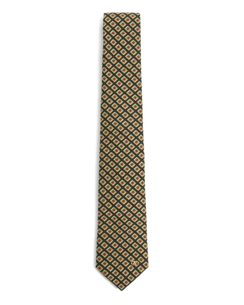Valentino Garavani Chamber pattern jacquard Vlogo-plaque tie - Schwarz Schwarz