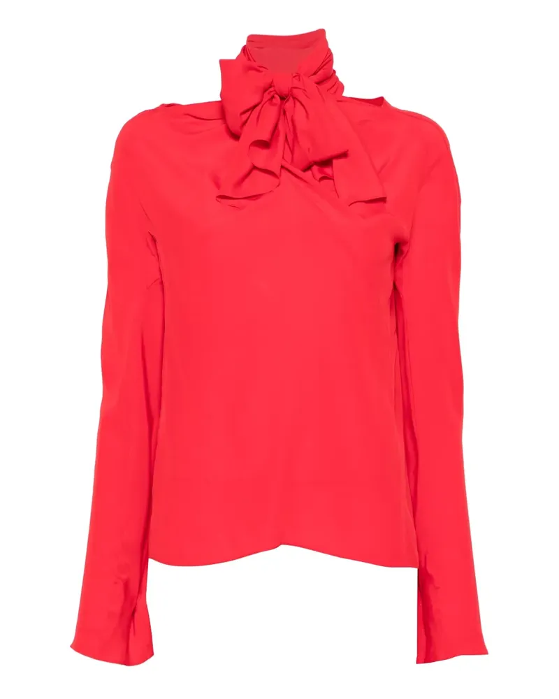 Rochas pussy-bow long-sleeve blouse - Rot Rot