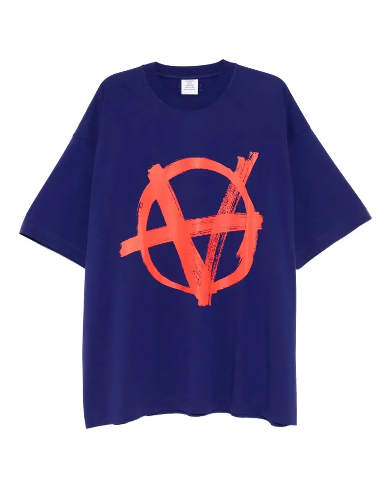 VETEMENTS T-Shirt mit grafischem Print - Blau Blau