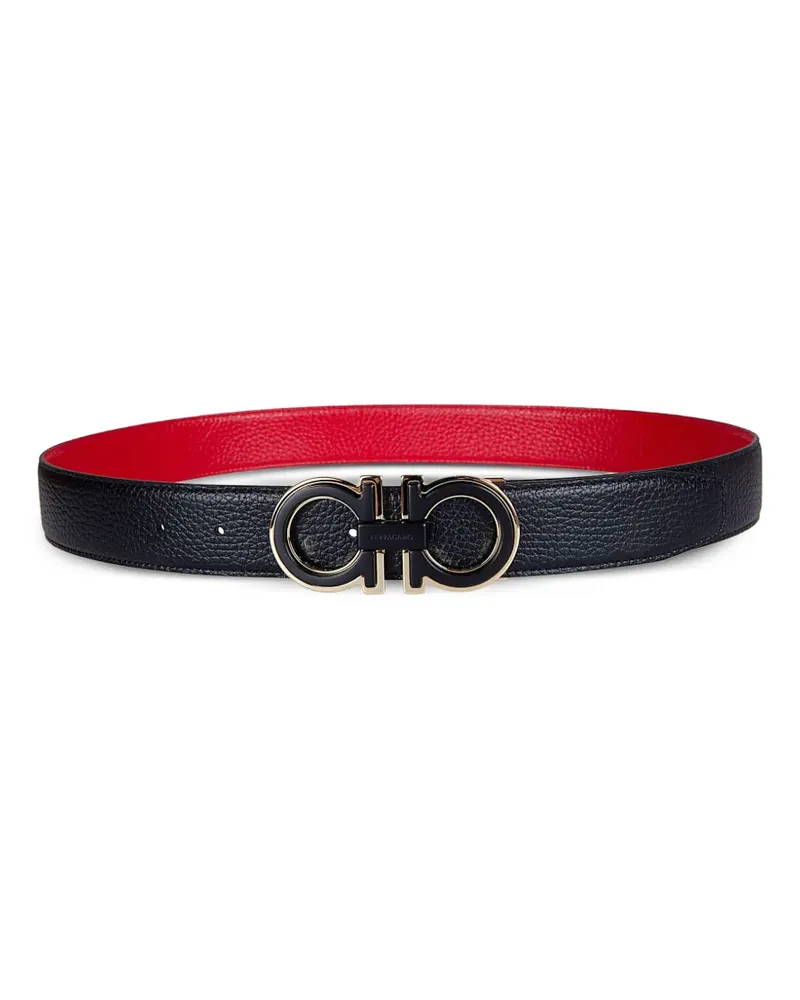 Ferragamo Gancini reversible belt - Schwarz Schwarz