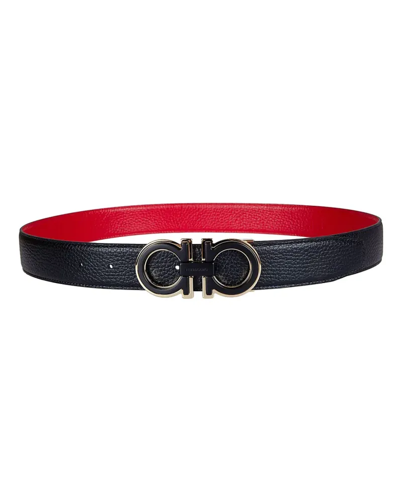 Ferragamo Gancini reversible belt - Schwarz Schwarz