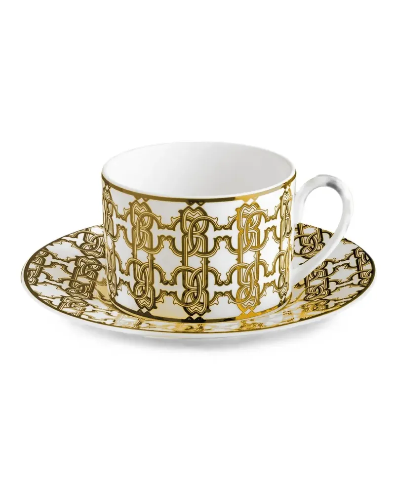 Roberto Cavalli Home monogram teacup (set of two) - Weiß Weiß