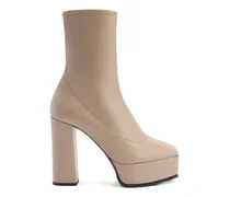 Plateau-Stiefeletten - Nude