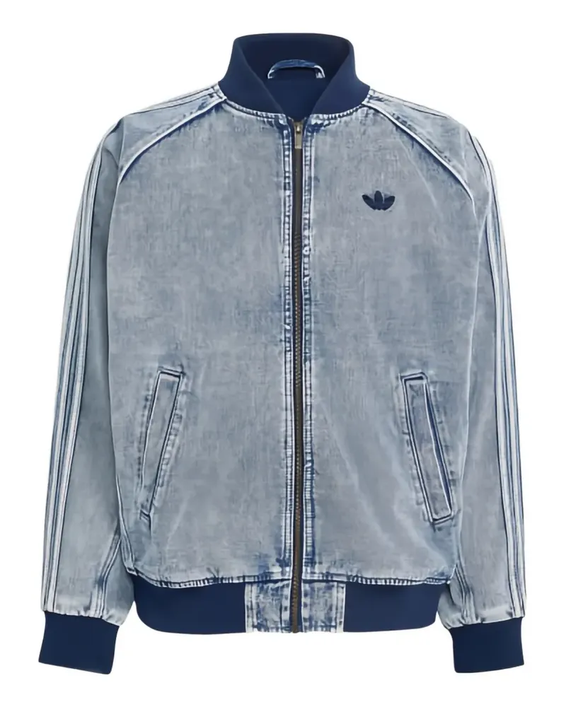 adidas Jeansjacke mit Logo-Stickerei - Blau Blau