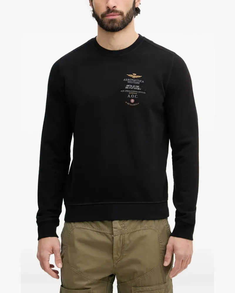 Aeronautica Militare embroidered logo-patch sweater - Schwarz Schwarz