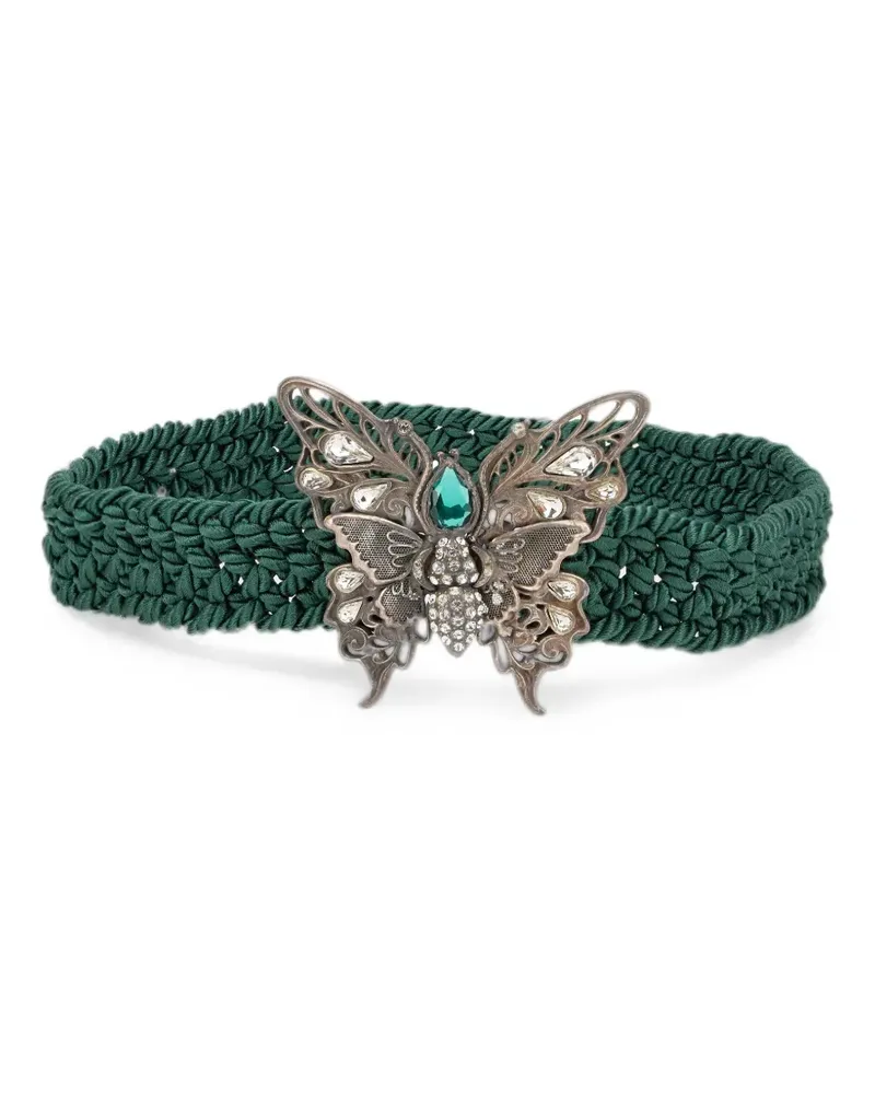 Alberta Ferretti butterfly-buckle elastic belt - Grün Grün