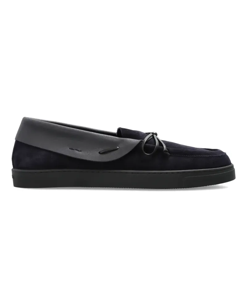 Giorgio Armani lace-up suede loafers - Blau Blau