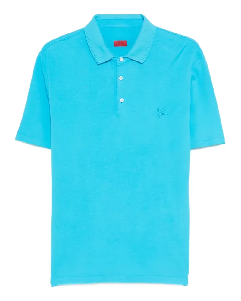 Isaia embroidered-detail polo shirt - Blau Blau