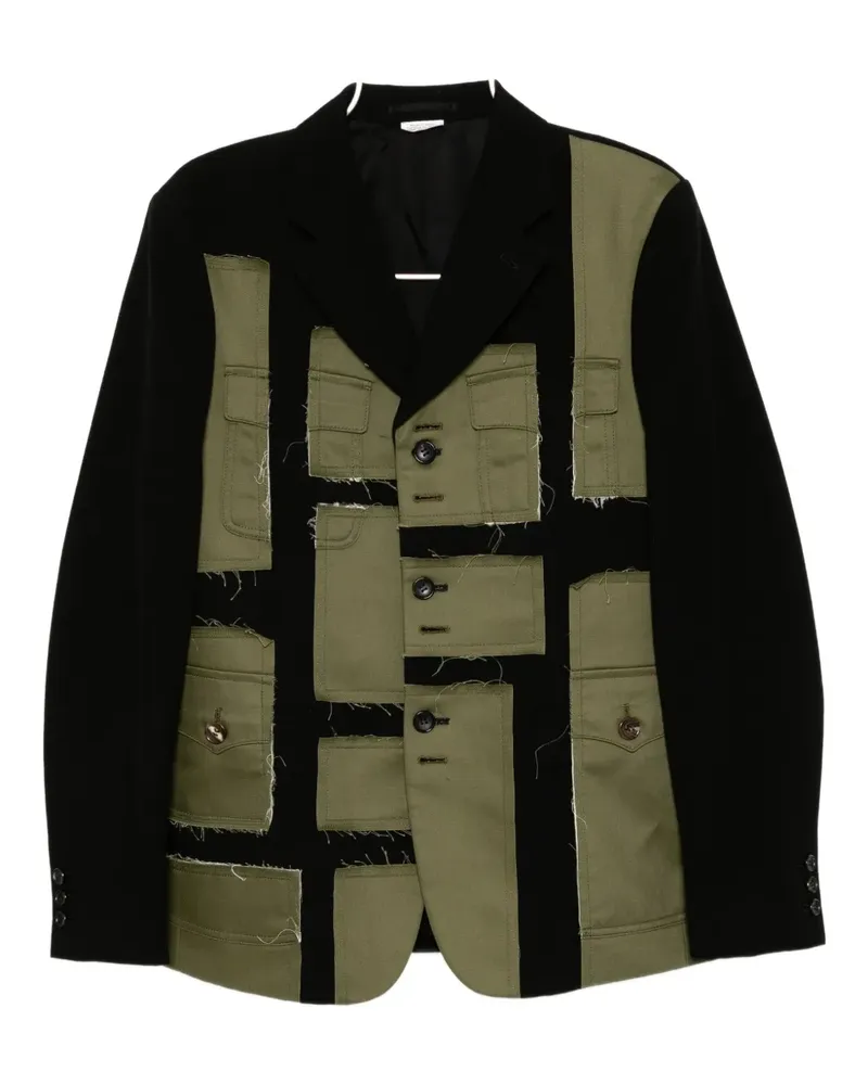 Comme des Garçons Sakko im Patchwork-Design - Schwarz Schwarz