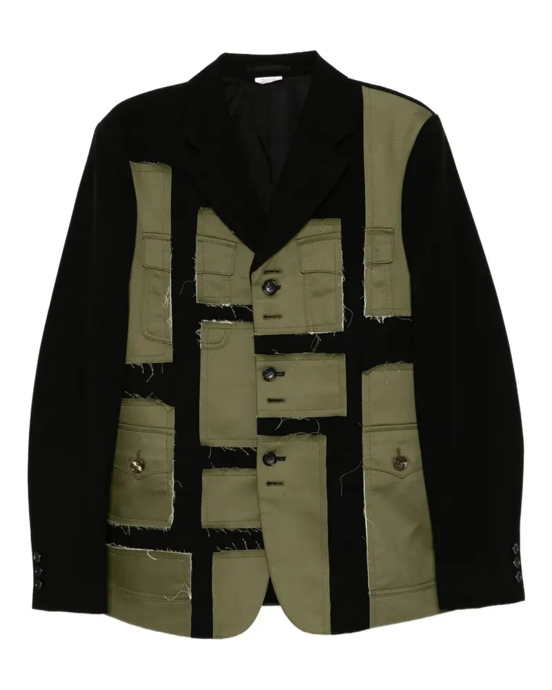 Comme des Garçons Sakko im Patchwork-Design - Schwarz Schwarz