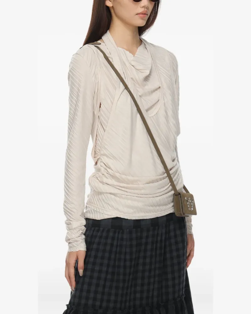 OPEN YY Plisseeoberteil im Layering-Look - Nude Nude