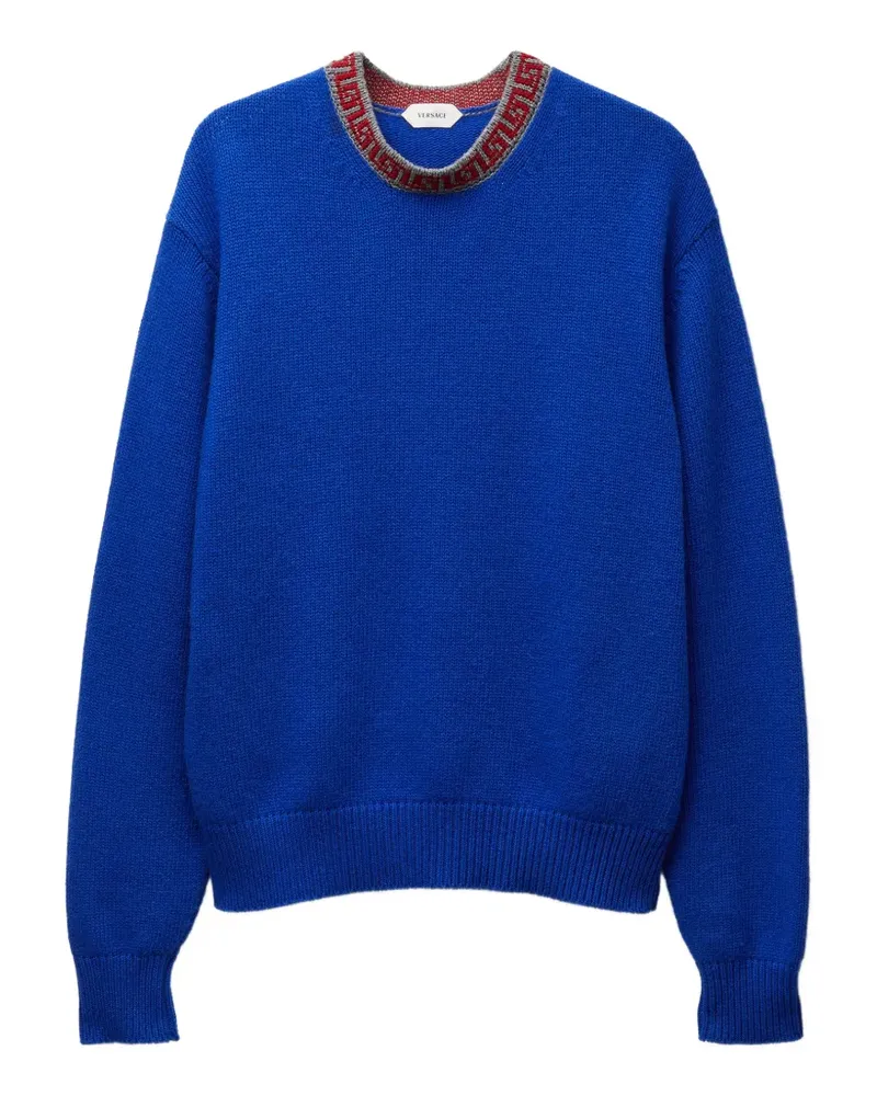 Versace Kaschmirpullover mit Rundhalsausschnitt - Blau Blau