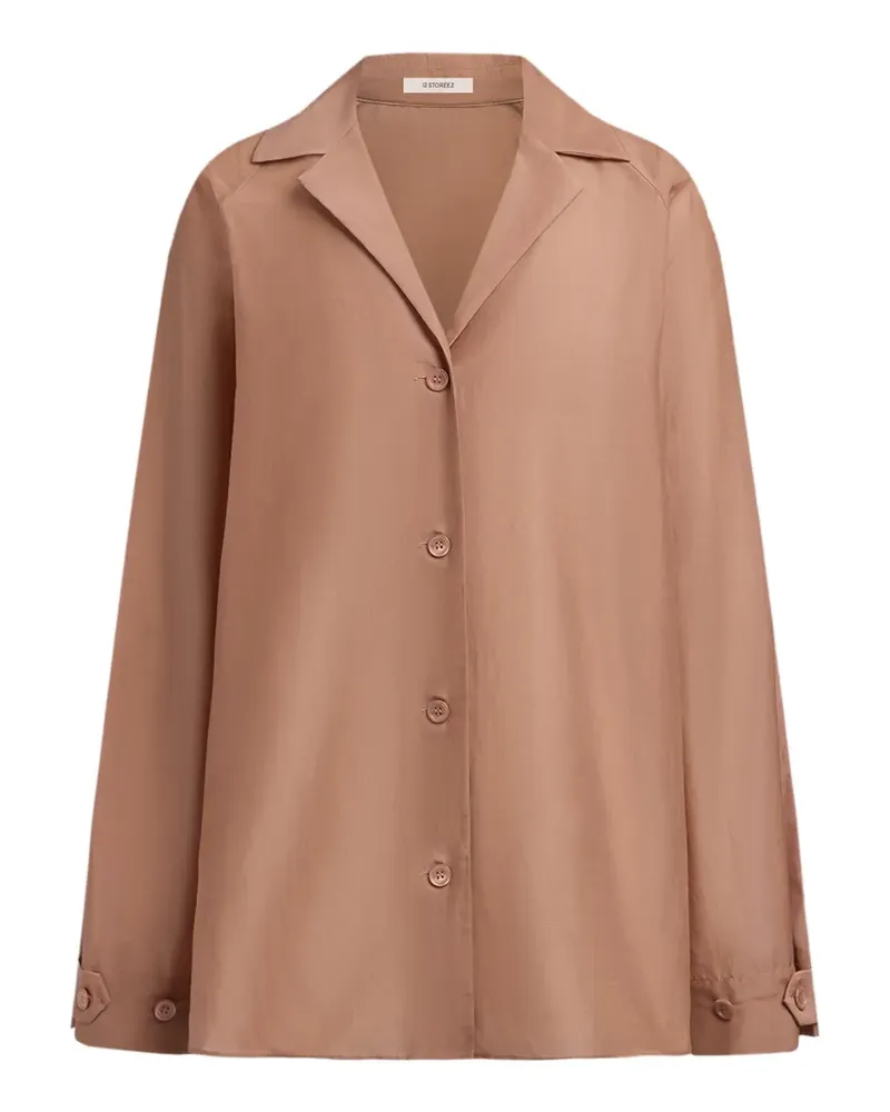 12 STOREEZ Hemd mit fallendem Revers - Nude Nude