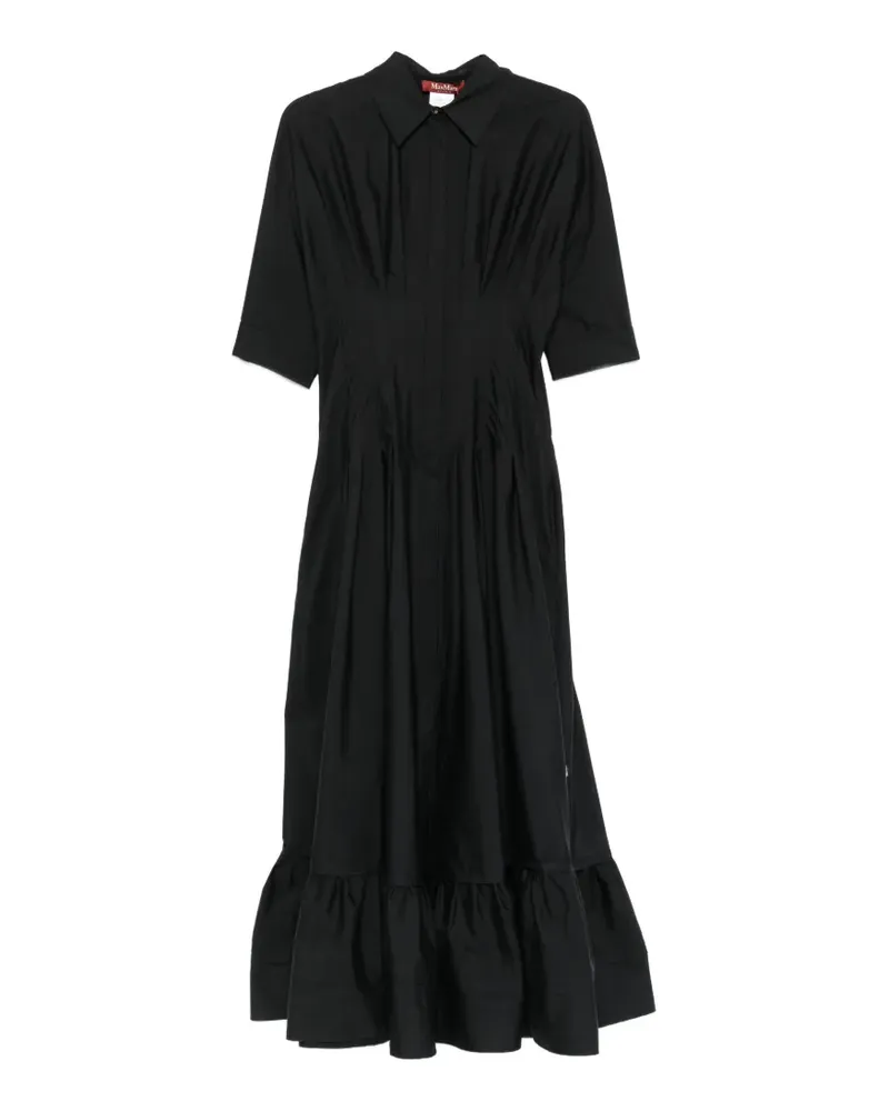 Max Mara Kurzärmeliges Maxikleid - Schwarz Schwarz