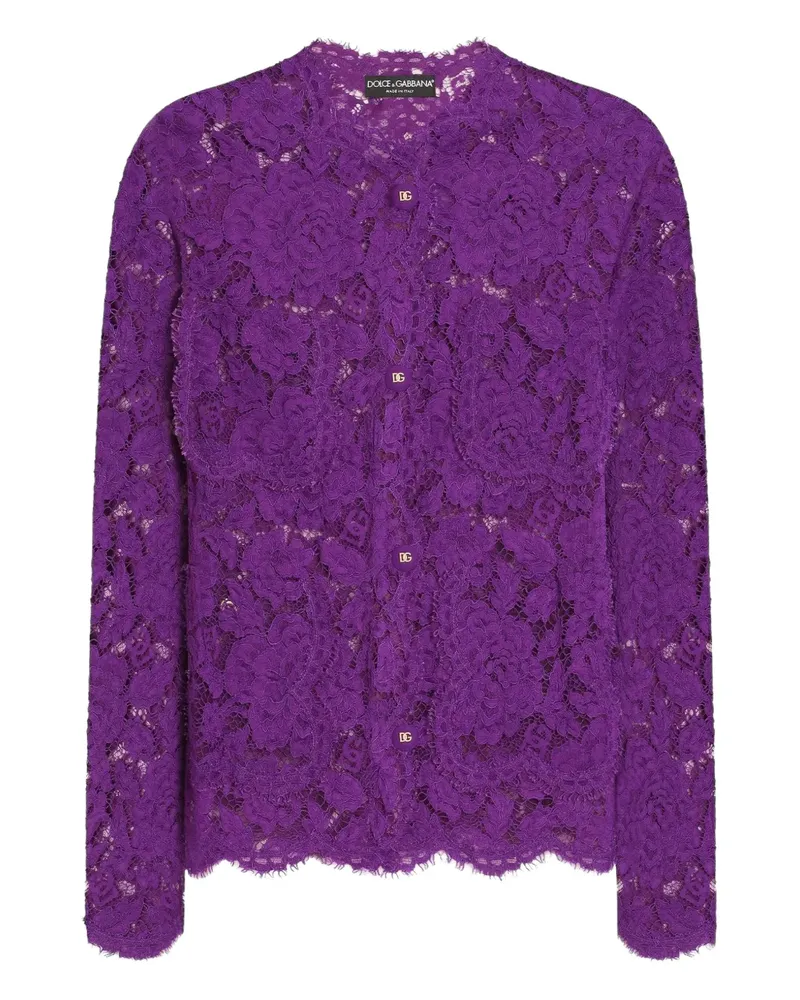 Dolce & Gabbana Cordonetto Jacke aus Blumenspitze - Violett Violett