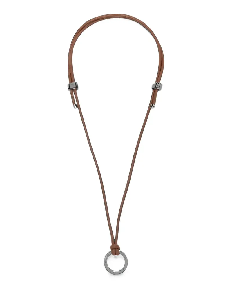Brunello Cucinelli leather ring necklace - Silber Silber