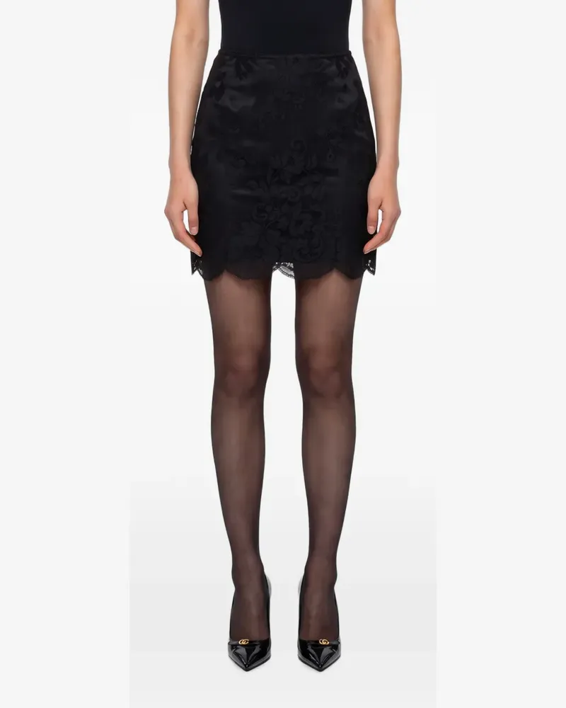 Dolce & Gabbana lace-overlay mini skirt - Schwarz Schwarz
