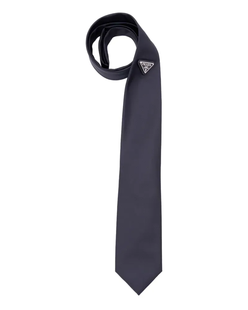 Prada Krawatte mit Triangel-Logo - Blau Blau
