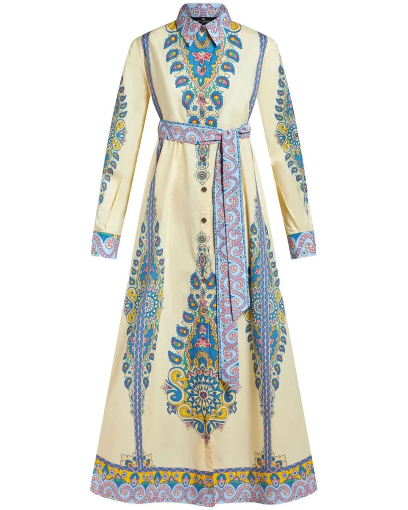 Etro Hemdkleid mit Paisley-Print - Weiß Weiß