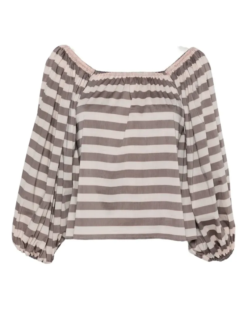 Camilla striped off-shoulder top - Nude Nude