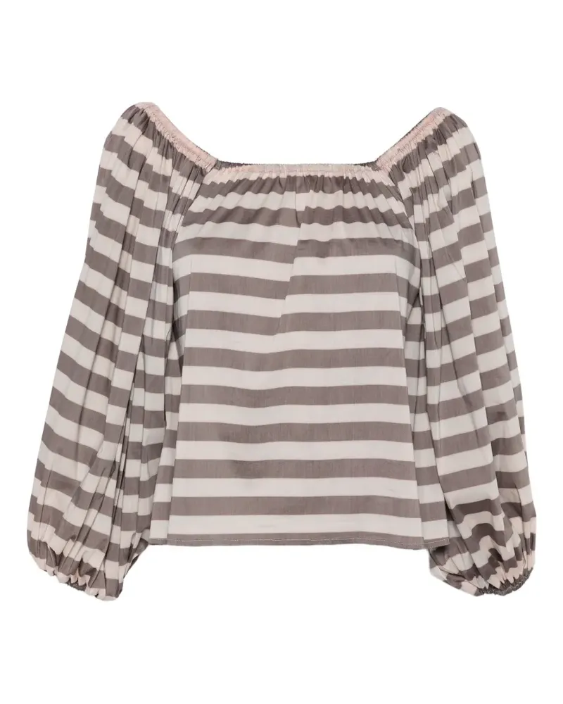 Camilla striped off-shoulder top - Nude Nude