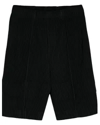 Issey Miyake Cargo-Shorts mit plissiertem Effekt Schwarz