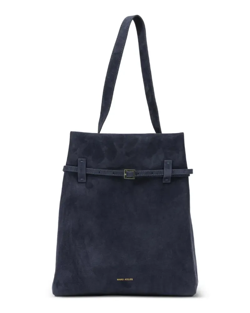 Manu Atelier Tote du Jour Tote Bag aus Wildleder - Blau Blau