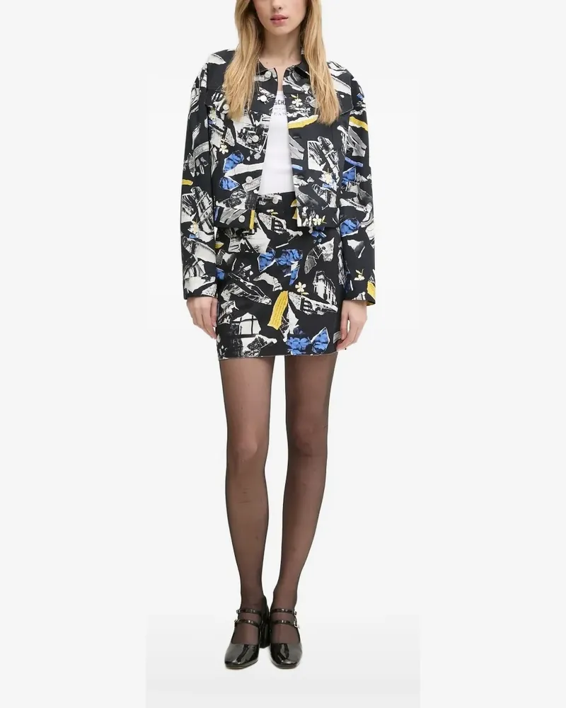 Moschino Cropped-Jacke mit Rundhalsausschnitt - Schwarz Schwarz