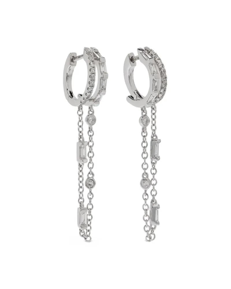 SHAY 18kt Diamond Double Mixed Fringe Weißgoldohrringe - Silber Silber