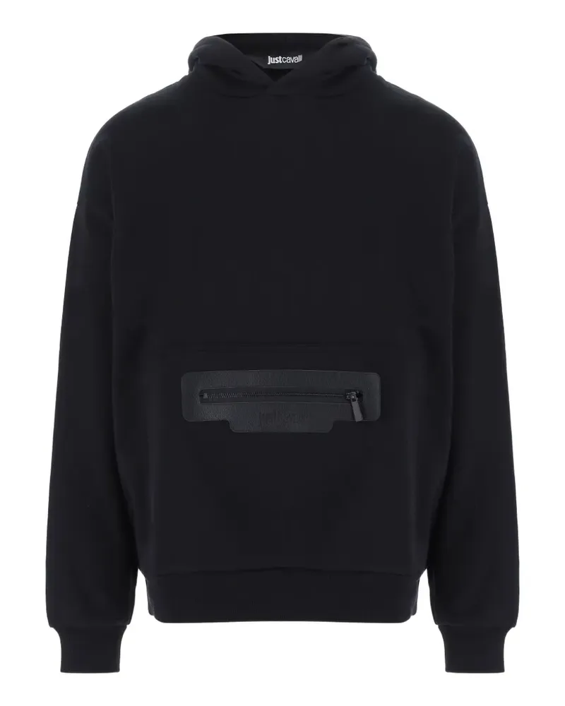 Just Cavalli Hoodie mit Reißverschlusstasche - Schwarz Schwarz
