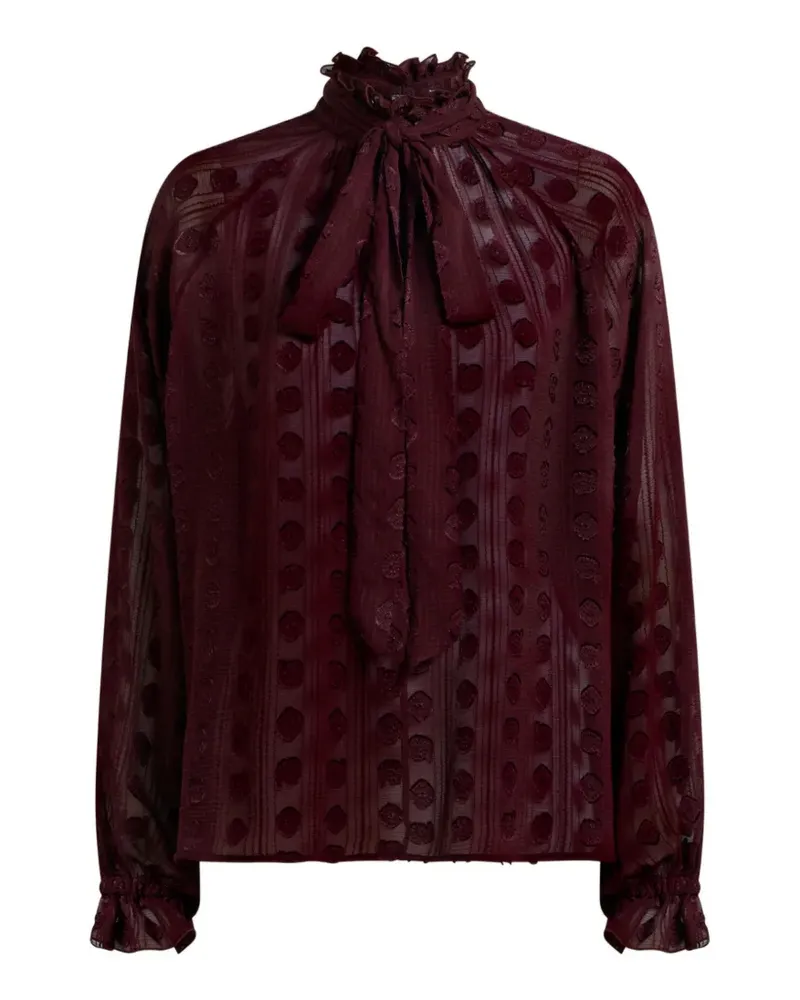 Etro jacquard blouse with silk scarf and fil coupé motif - Rot Rot