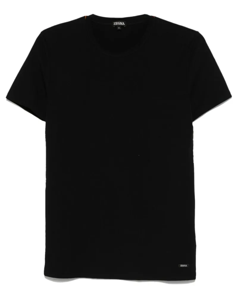 Ermenegildo Zegna T-Shirt mit Rundhalsausschnitt - Schwarz Schwarz