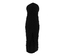 Midikleid mit strukturiertem Oberteil - Schwarz