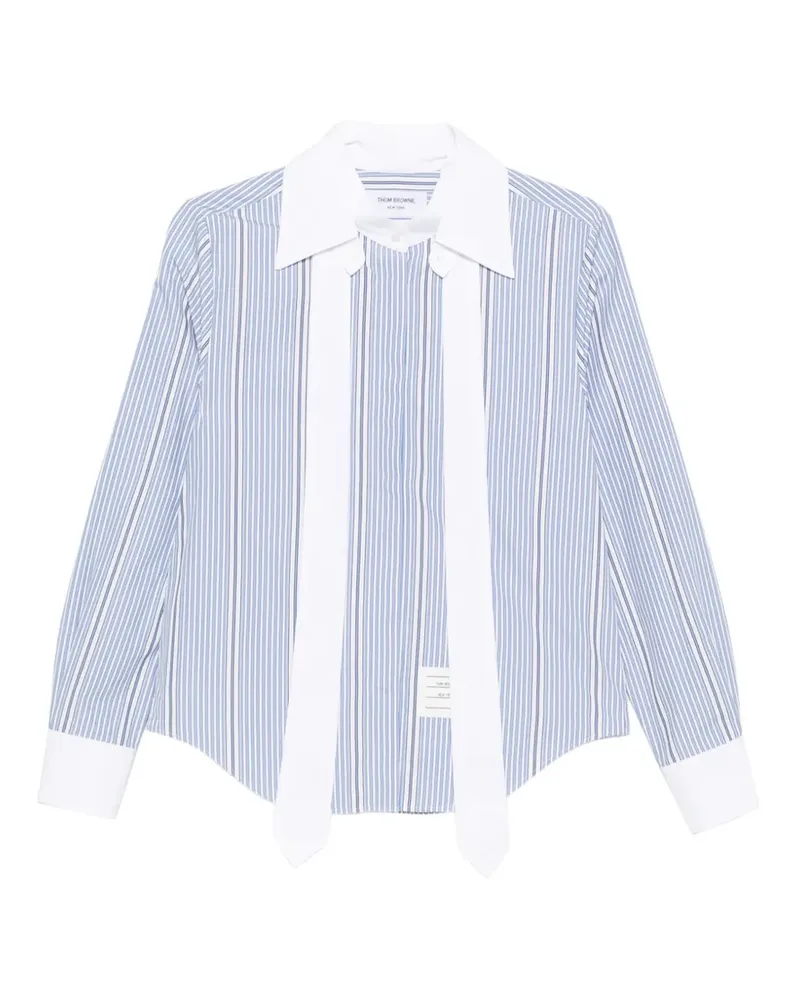 Thom Browne Gestreifte Bluse mit abnehmbarem Kragen - Blau Blau