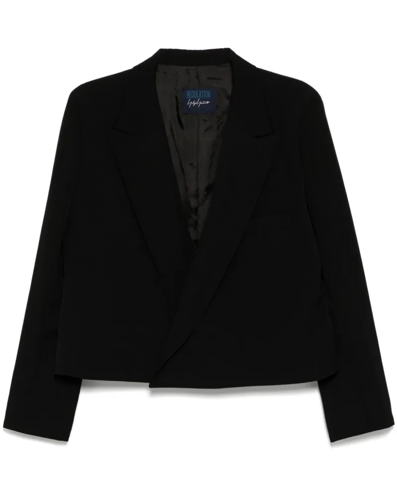 Yohji Yamamoto Cropped-Blazer - Schwarz Schwarz