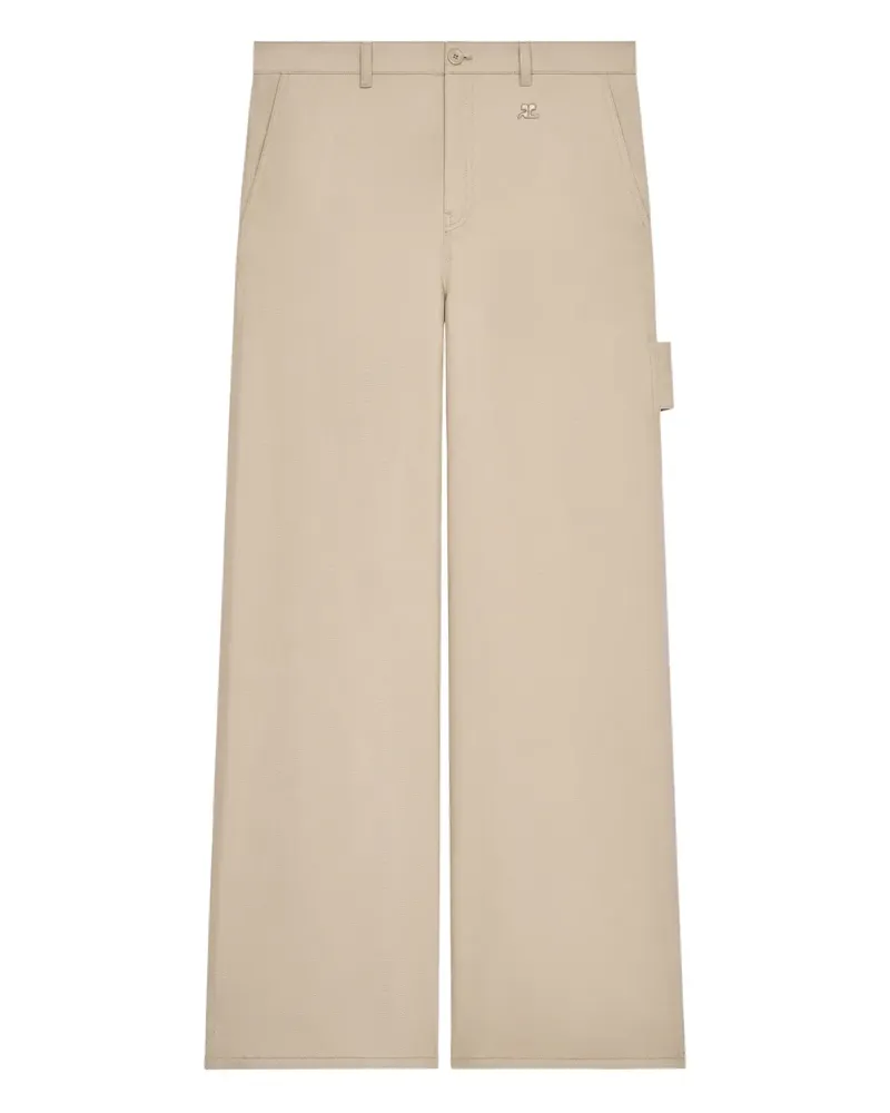 Courrèges Hose mit Logo-Stickerei - Nude Nude