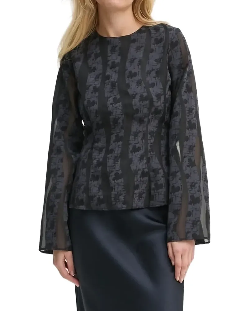 Samsøe & Samsøe Saanai Bluse mit Glockenärmeln - Schwarz Schwarz