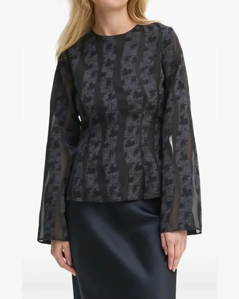 Samsøe & Samsøe Saanai Bluse mit Glockenärmeln - Schwarz Schwarz