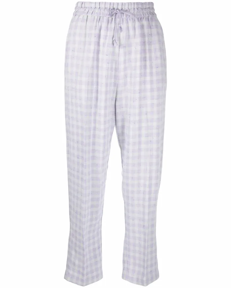 forte_forte Hose mit Karomuster - Violett Violett