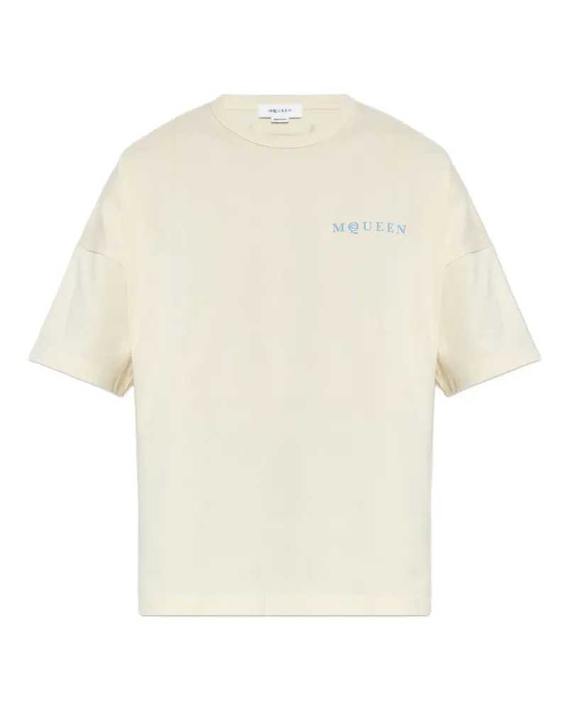 Alexander McQueen logo-print T-shirt - Nude Nude
