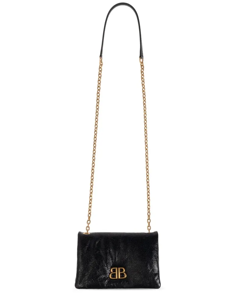 Balenciaga Nano Monaco Umhängetasche - Schwarz Schwarz